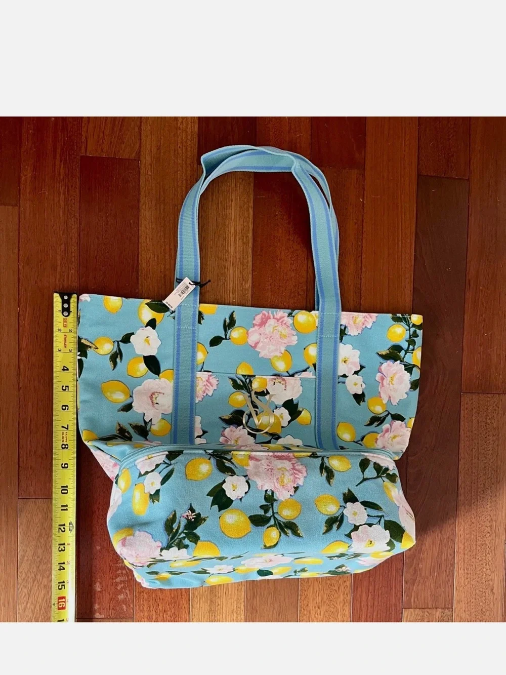 NWT Victoria's Secret Swim Insulated Cooler Tote Teal Blue Lemons Beach Bag